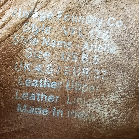 Vintage Foundry Co. Arielle Brown Leather Ankle Western Boot Pointed Toe Zip NEW - Picture 13 of 13